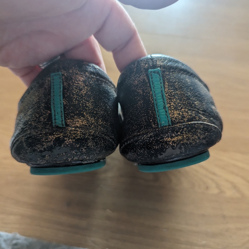 Tieks Black and Gold Flats - Picture 2 of 5